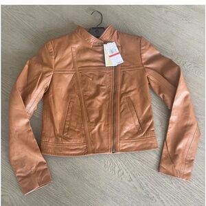 Gorgeous Michael Kors Soft Leather Moto Jacket in Tan - excellent condition